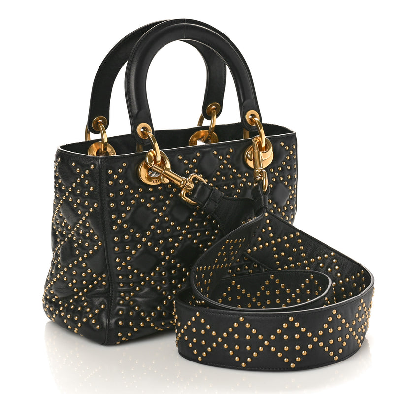 Christian Dior Calfskin Cannage Studded