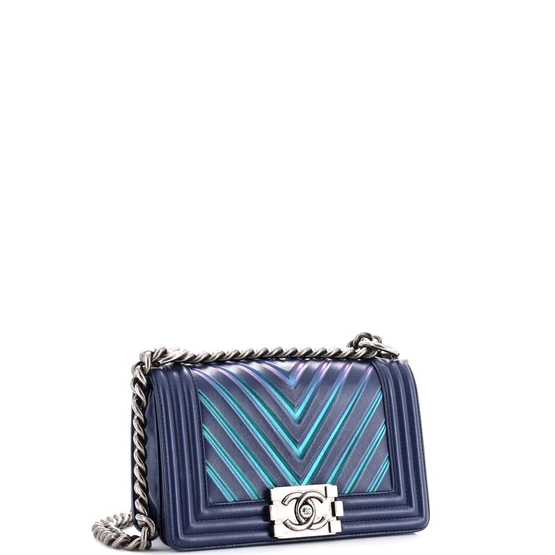 Chanel Boy Flap Bag Chevron Painted