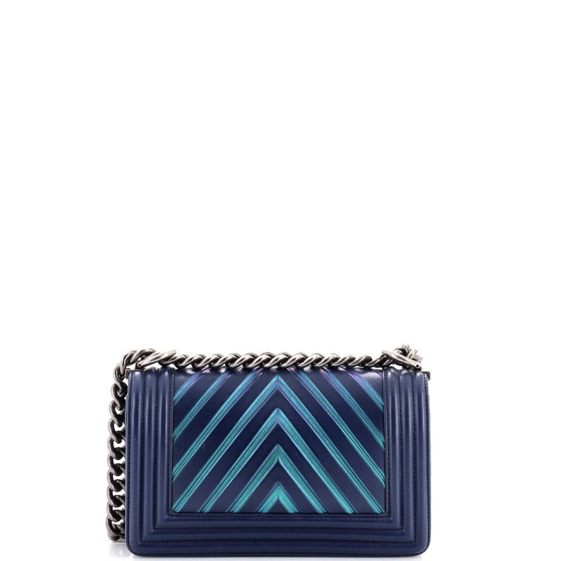 Chanel Boy Flap Bag Chevron Painted