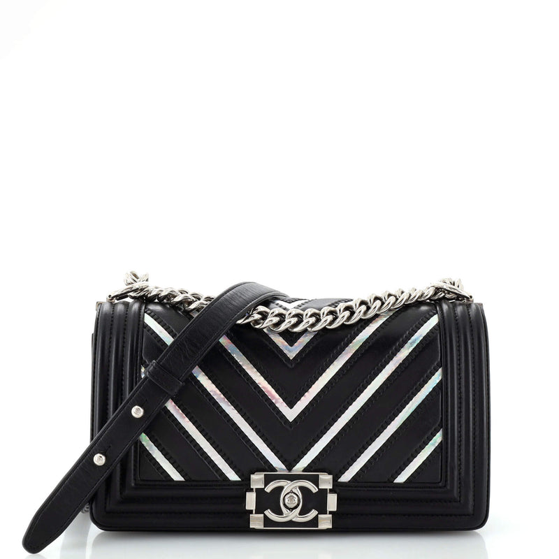 Chanel Boy Flap Bag Chevron Lambskin