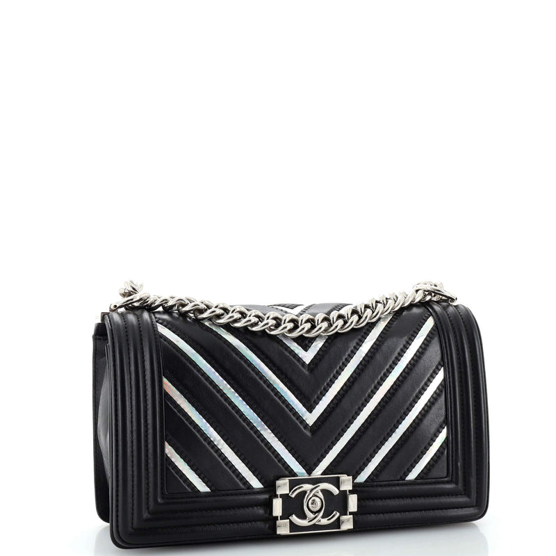 Chanel Boy Flap Bag Chevron Lambskin