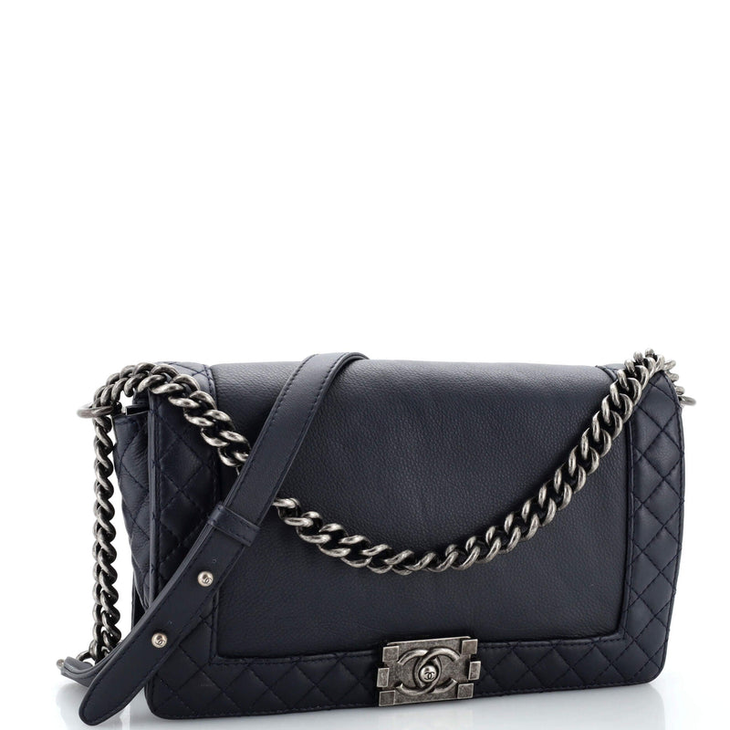 Chanel Reverso Boy Flap Bag Calfskin New