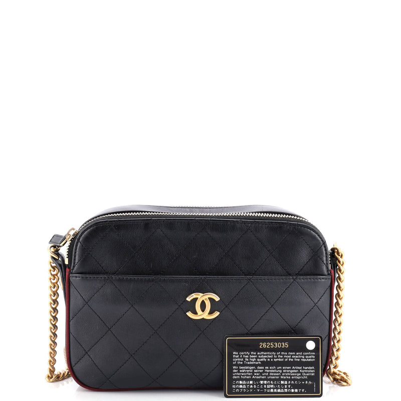 Chanel Button Up Camera Case Quilted