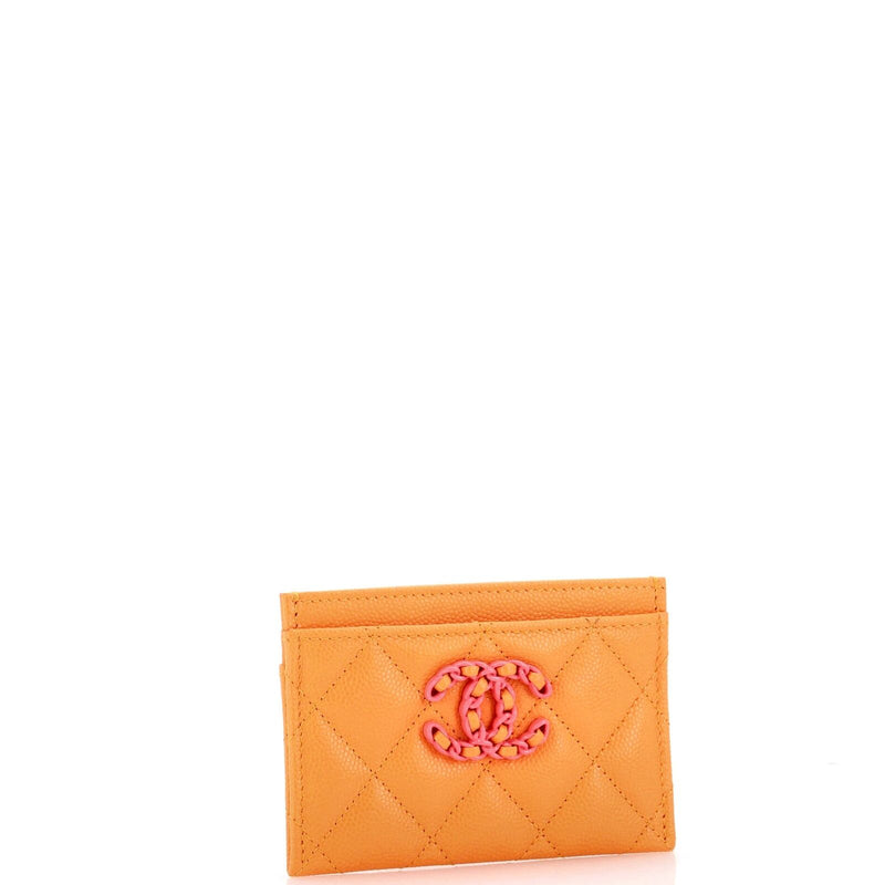 Chanel 19 Card Holder Quilted Caviar