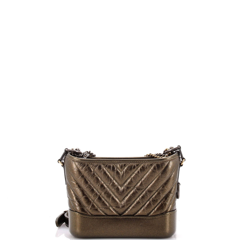 Chanel Gabrielle Hobo Chevron Metallic