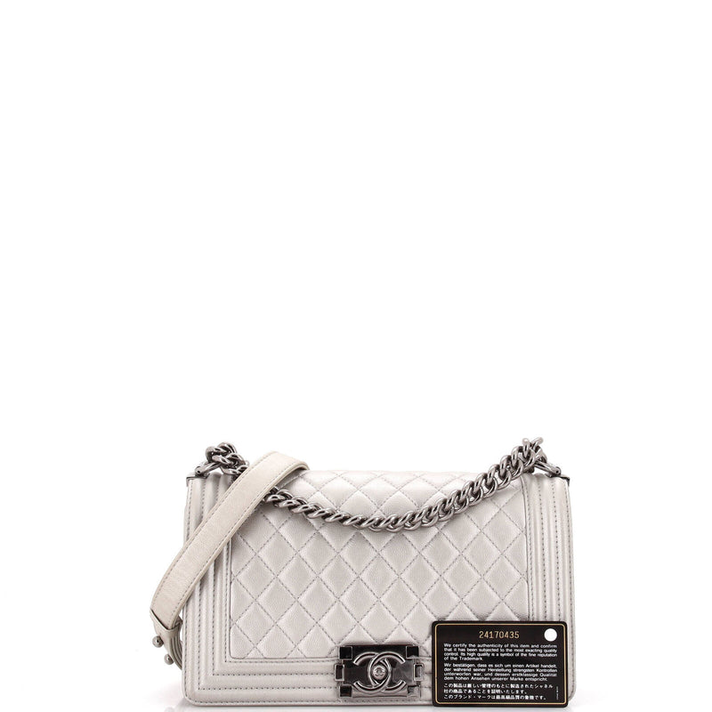 Chanel Boy Flap Bag Quilted Calfskin Old