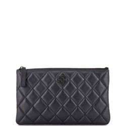 Chanel O Case Clutch Quilted Lambskin