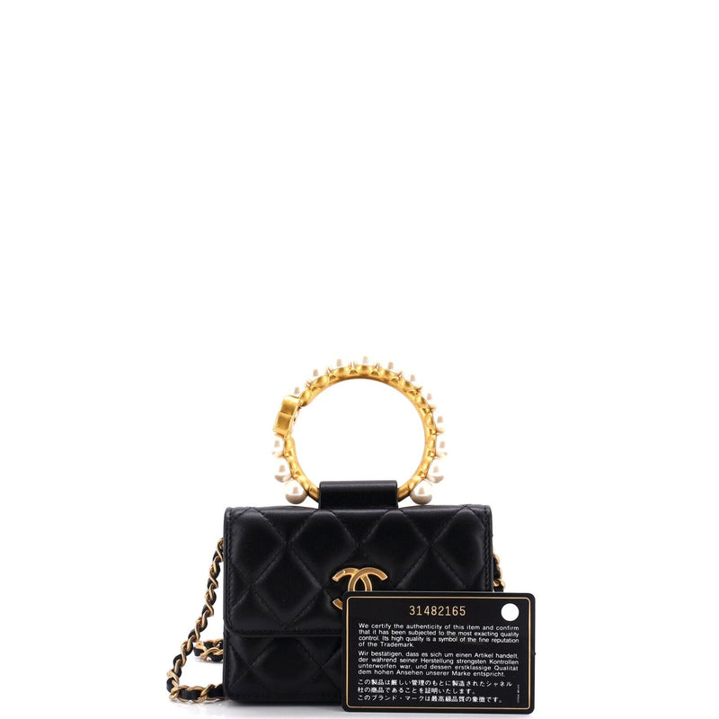 Chanel Pearl Crown Clutch With Chain