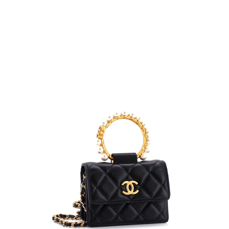 Chanel Pearl Crown Clutch With Chain