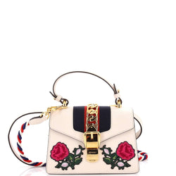 Gucci Sylvie Top Handle Bag Embroidered