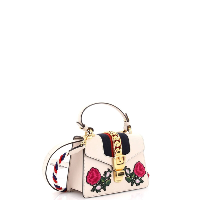 Gucci Sylvie Top Handle Bag Embroidered