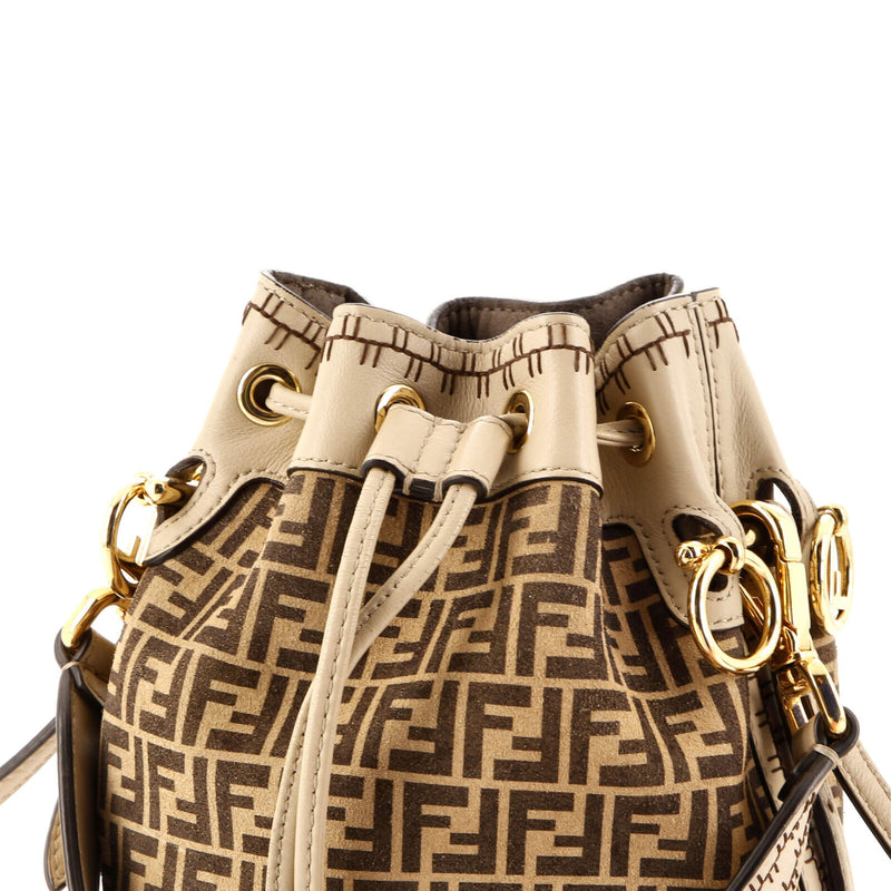 Fendi Mon Tresor Bucket Bag Zucca Suede