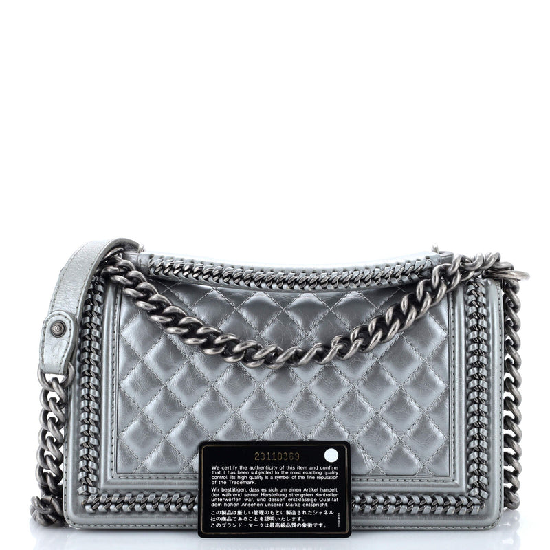 Chanel Chain Handle Boy Flap Bag Quilted