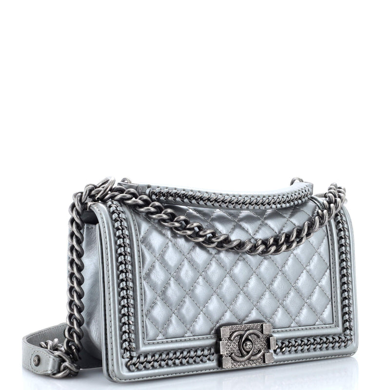 Chanel Chain Handle Boy Flap Bag Quilted