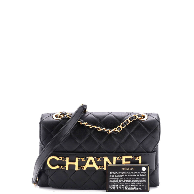 Chanel Logo Enchained Flap Bag Quilted