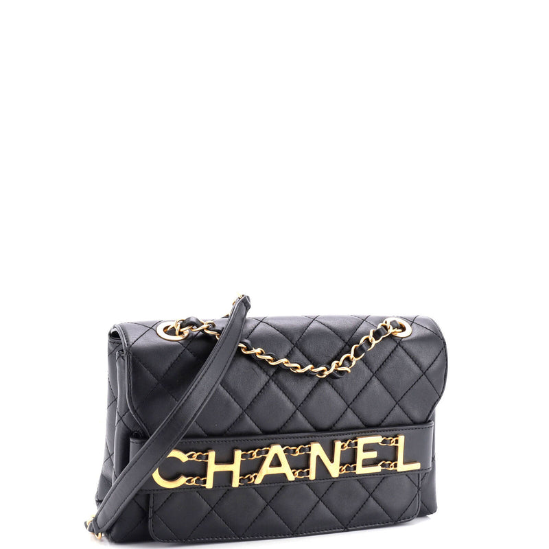 Chanel Logo Enchained Flap Bag Quilted