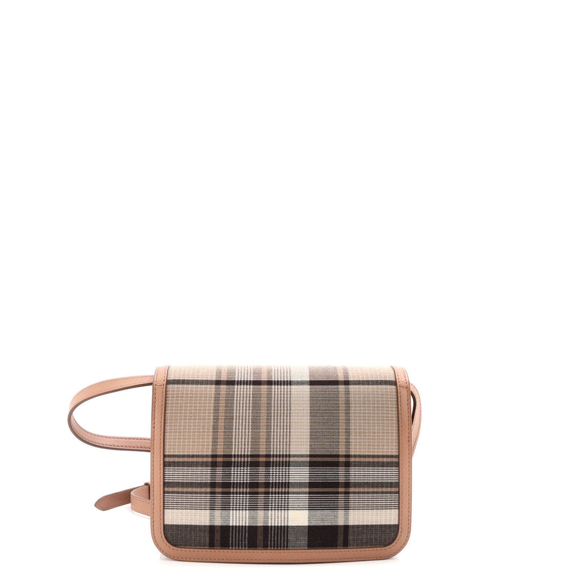 Burberry Tb Flap Bag Tartan Canvas With