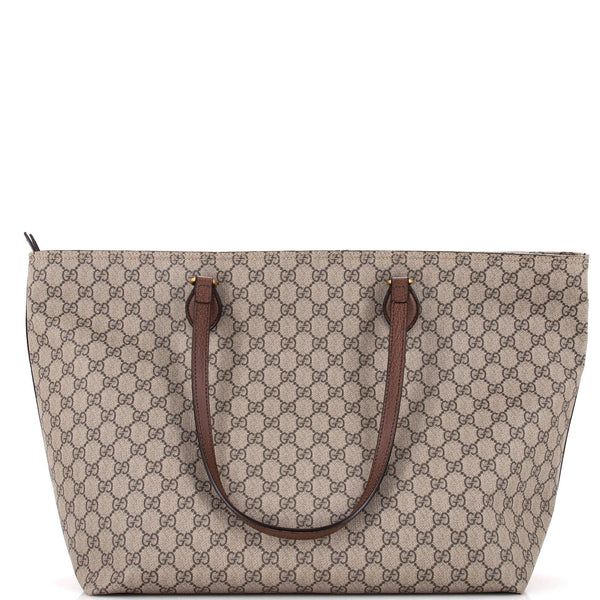 Gucci Ophidia Zip Tote Gg Coated Canvas