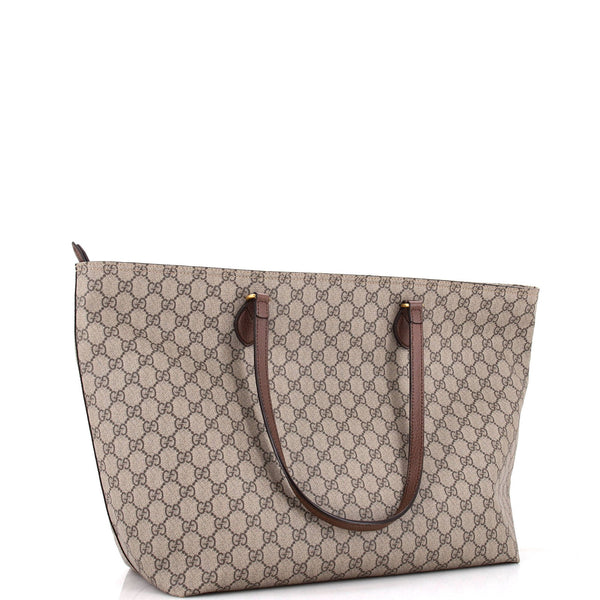 Gucci Ophidia Zip Tote Gg Coated Canvas