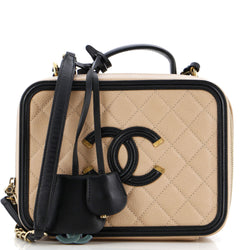 Chanel Filigree Vanity Case Quilted