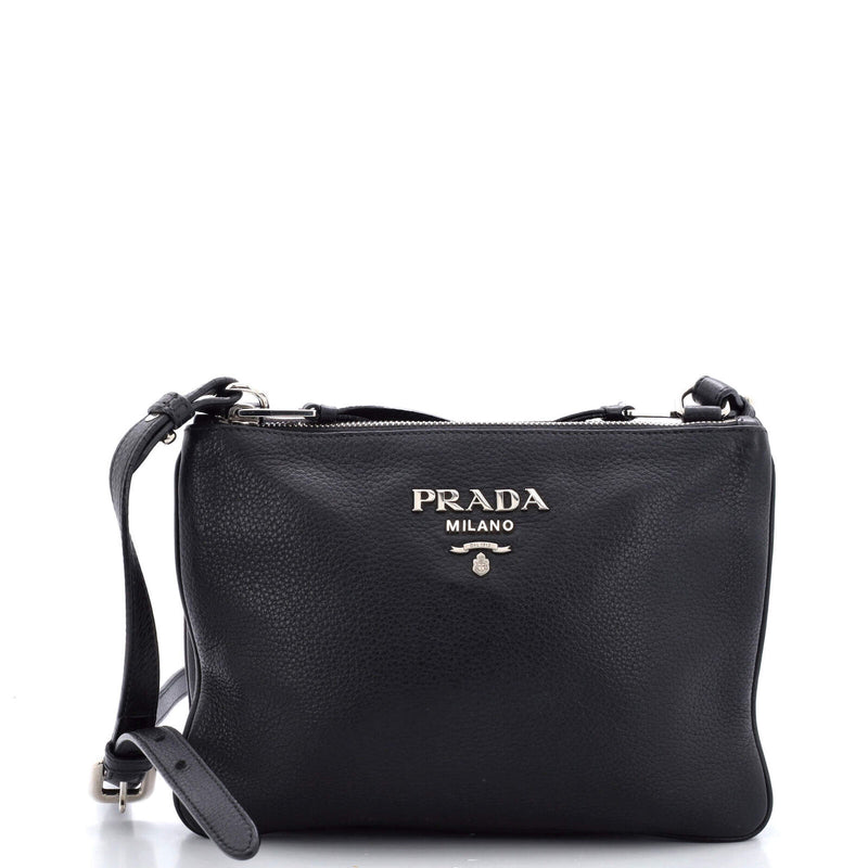 Prada Double Zip Crossbody Bag Vitello