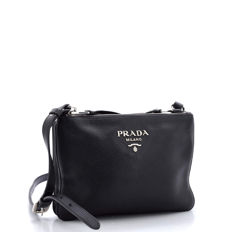 Prada Double Zip Crossbody Bag Vitello