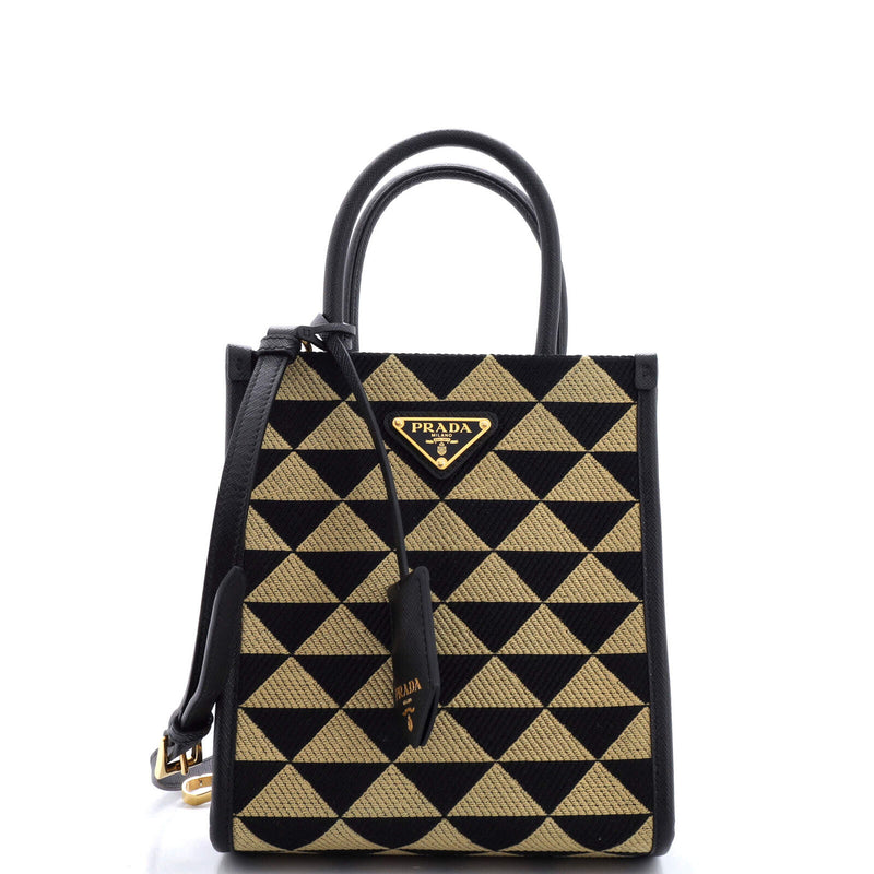 Prada Symbole Shopper Tote Jacquard Mini