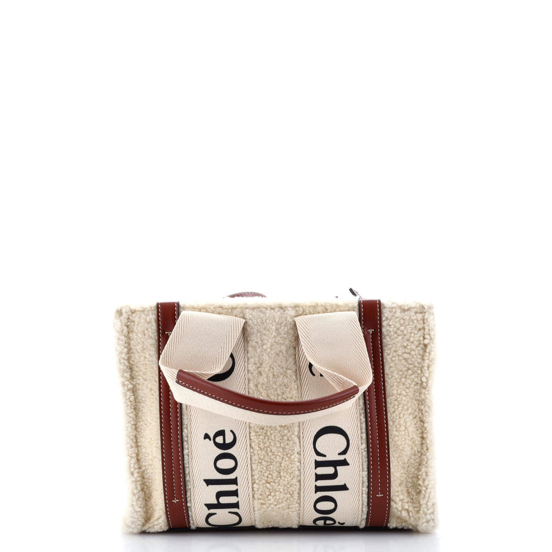 Chloe Woody Tote Shearling With Leather