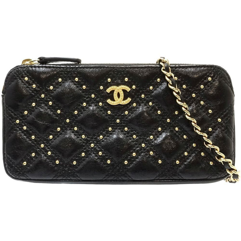 Chanel Chain Wallet Studs Matelasse Coco