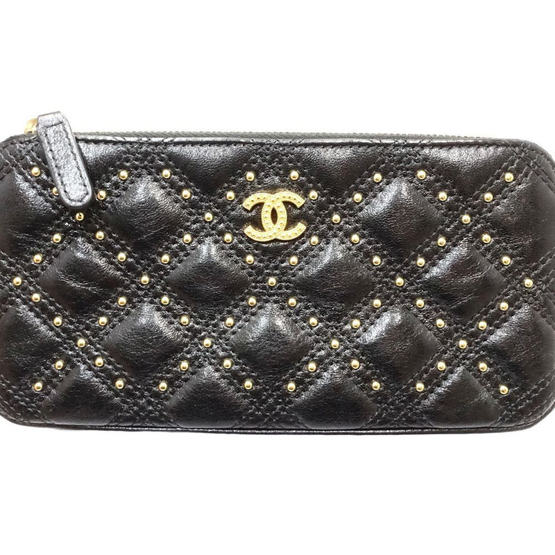 Chanel Chain Wallet Studs Matelasse Coco