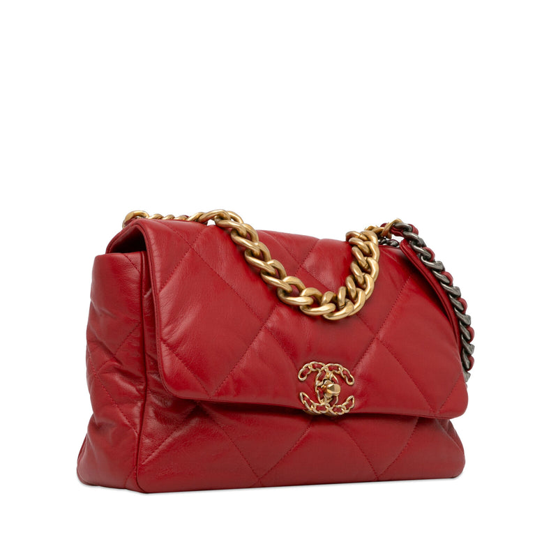 Chanel Large Lambskin 19 Flap Red