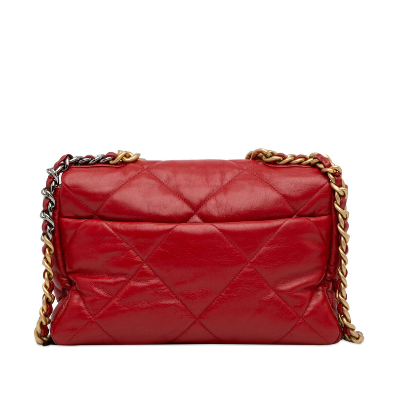 Chanel Large Lambskin 19 Flap Red