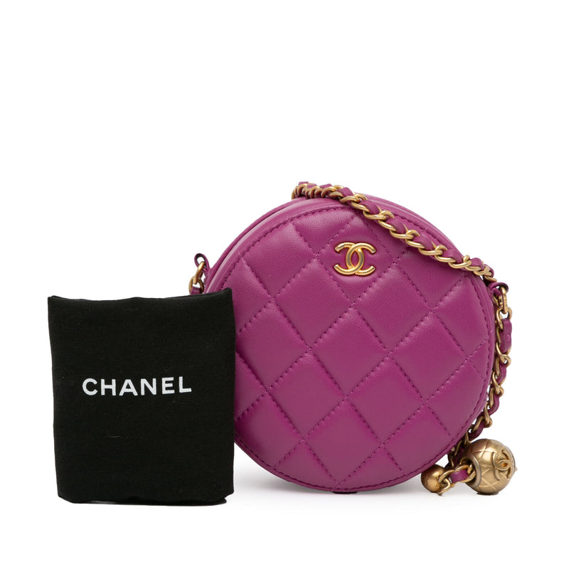 Chanel Cc Quilted Lambskin Pearl