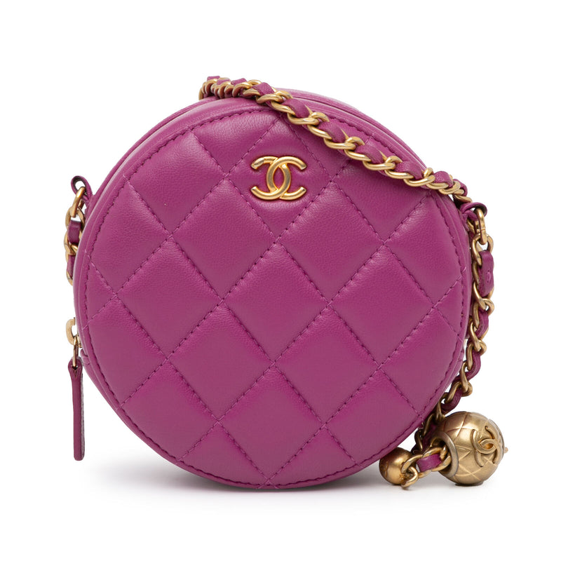 Chanel Cc Quilted Lambskin Pearl