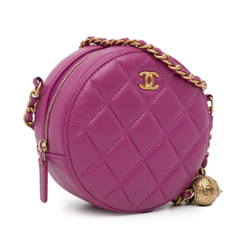 Chanel Cc Quilted Lambskin Pearl