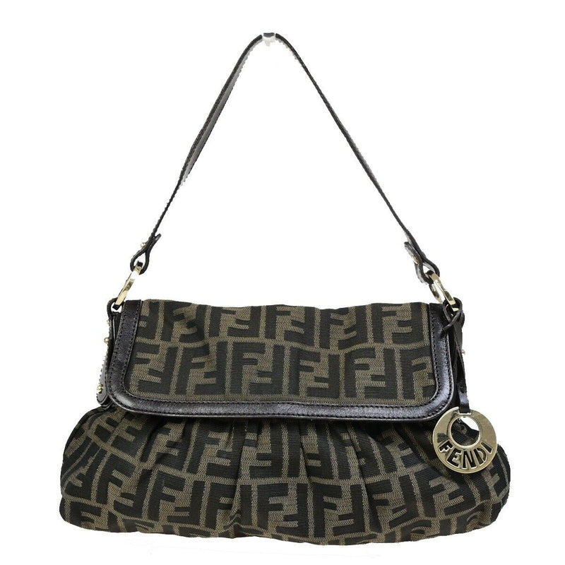 Fendi Zucca Pattern Shoulder Bag Canvas