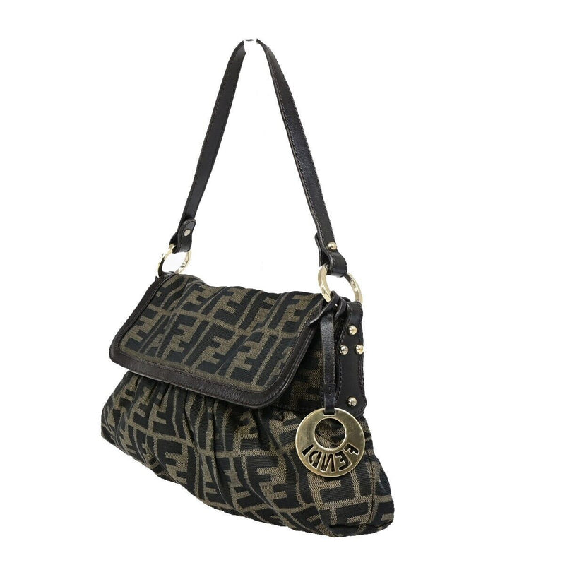 Fendi Zucca Pattern Shoulder Bag Canvas