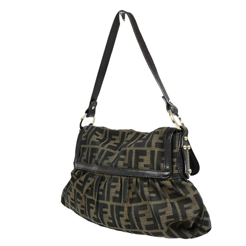 Fendi Zucca Pattern Shoulder Bag Canvas