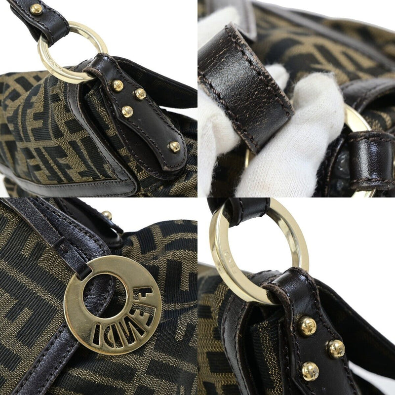 Fendi Zucca Pattern Shoulder Bag Canvas