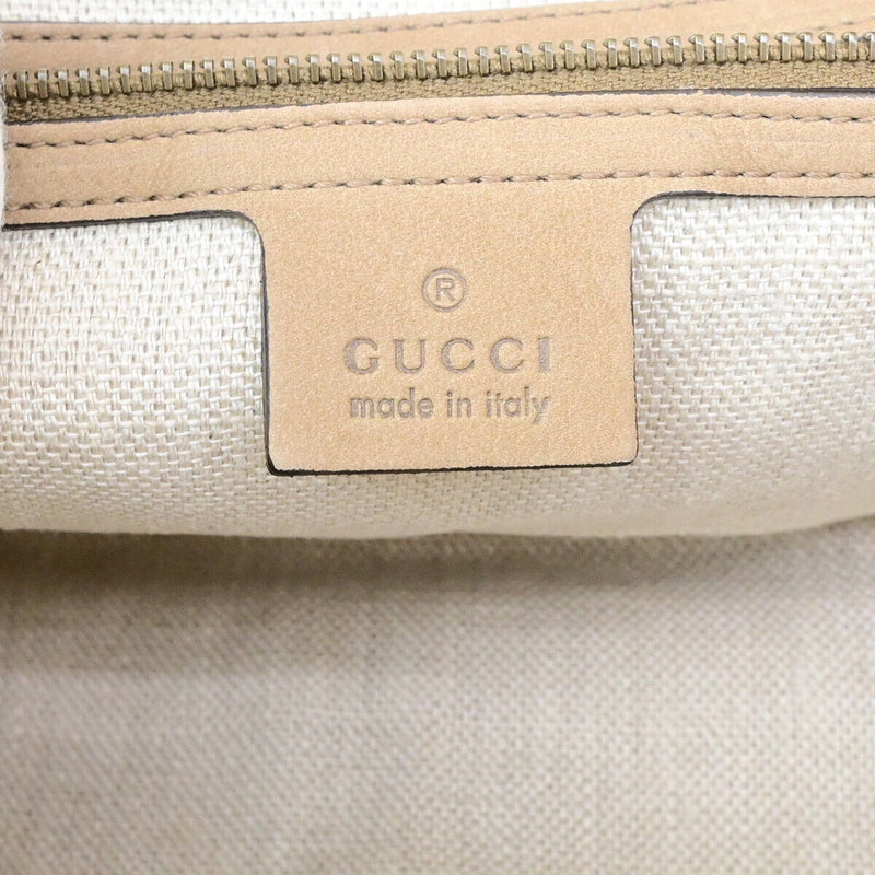 Gucci Logo Hand Bag Suede Exotic Leather