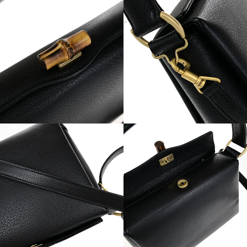 Gucci Logo Bamboo 2Way Shoulder Hand Bag