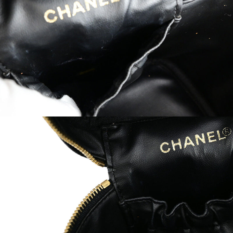 Chanel Cc Logo Vanity Hand Bag Grained