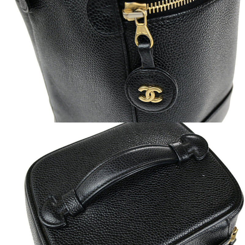 Chanel Cc Logo Vanity Hand Bag Grained