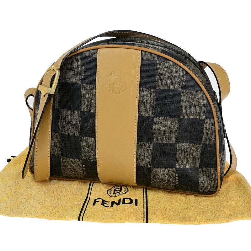 Fendi Logo Shoulder Bag Pvc Leather