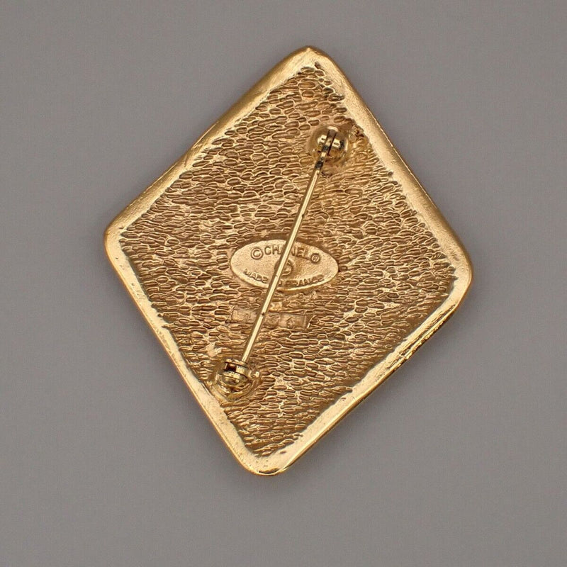 Chanel Cc Logo Pin Brooch Diamond Shape