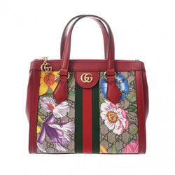 Gucci Ofidia Small Flora 2Way Tote Red /