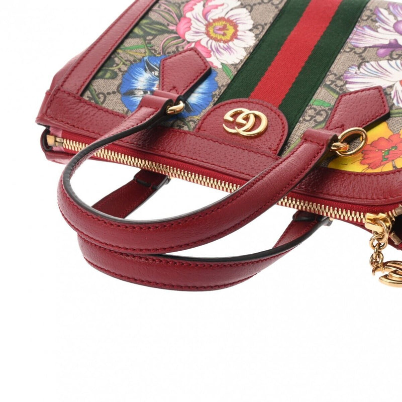 Gucci Ofidia Small Flora 2Way Tote Red /