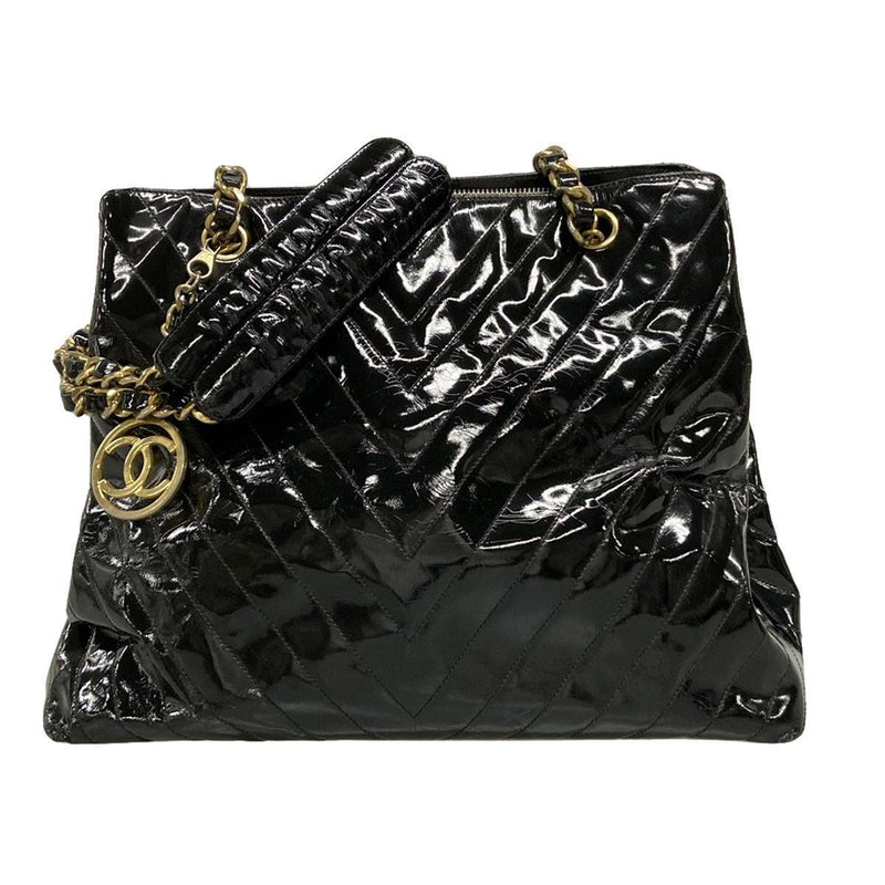 Chanel - Black Gold Patent Leather