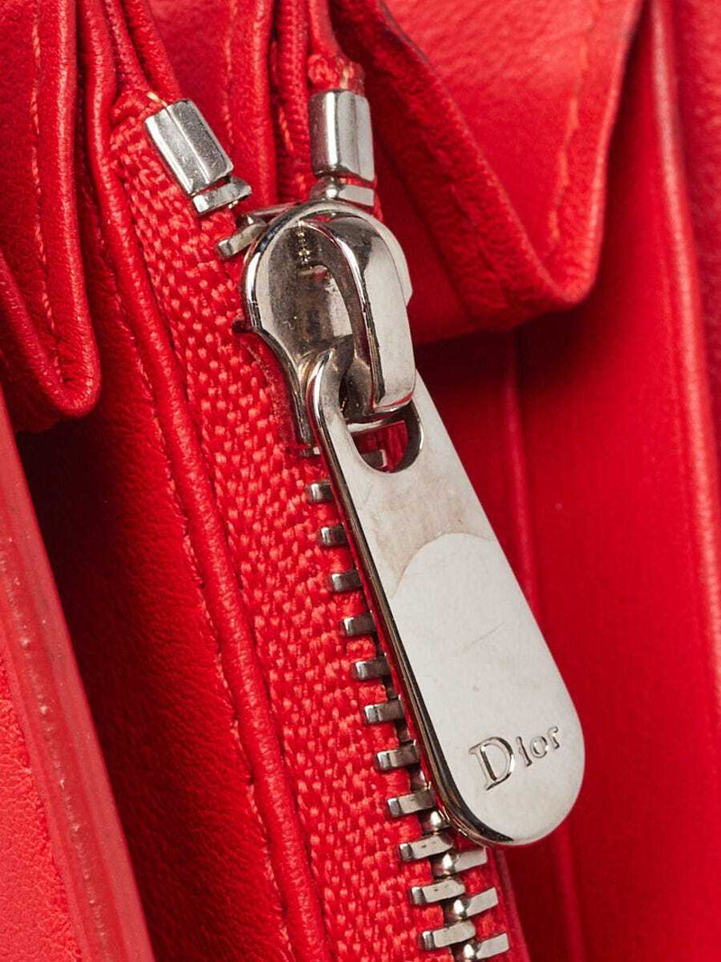 Christian Dior Red/Pink Leather Twist