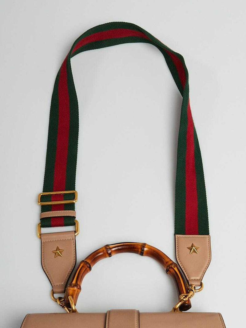 Gucci Beige/Red/Green Leather Dionysus